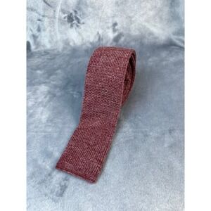 Custom Design Mens Wool Mohair Knit Tie Burgundy Wine Red Square End RN 56125